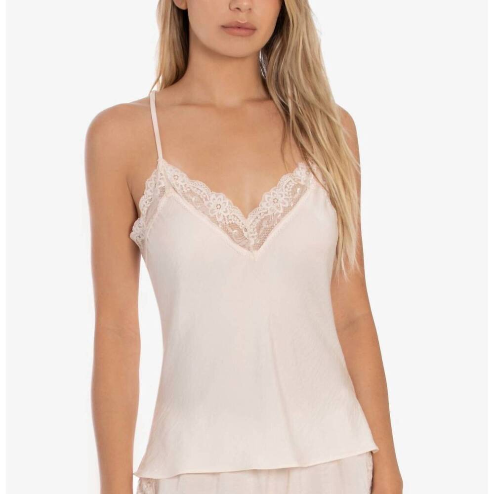 NEW LINEA DONATELLA lace-trim satin camisole in blush